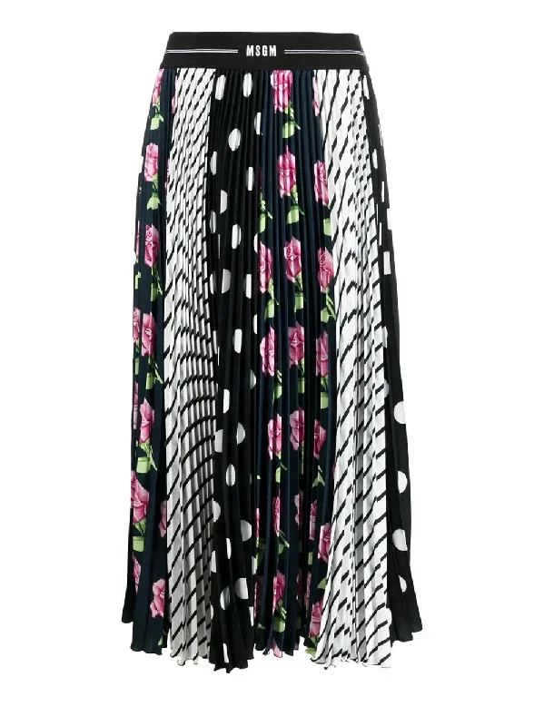 Multiprint Panels Midi Skirt