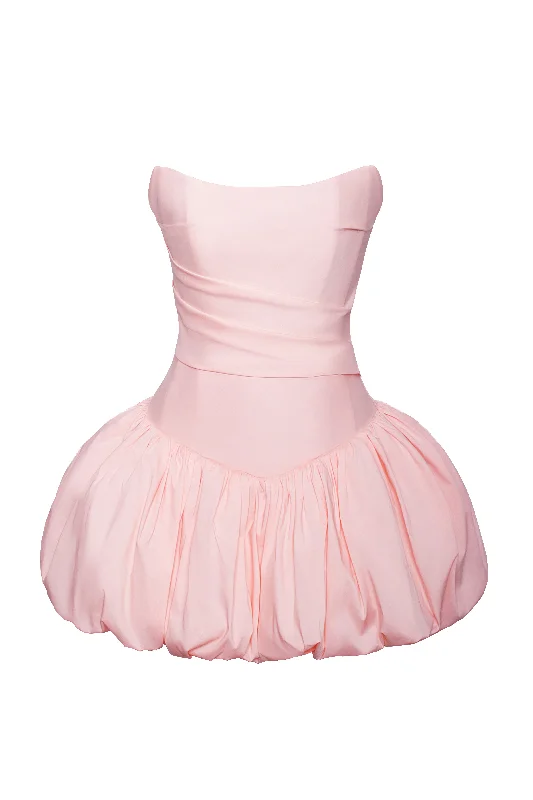 oletta-pink-corset-strapless-bubble-hem-mini-dress