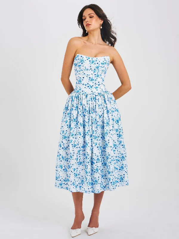 paloma-blue-print-linen-corset-draping-top-midi-dress