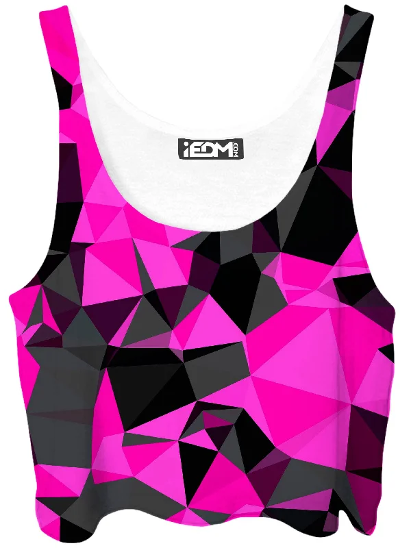 Pink and Black Geo Crop Top