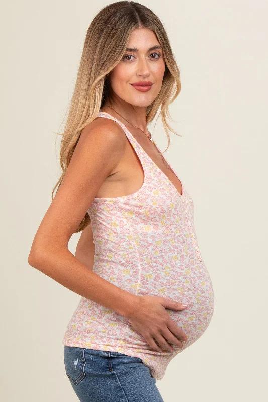 pink-floral-button-front-maternity-tank-top