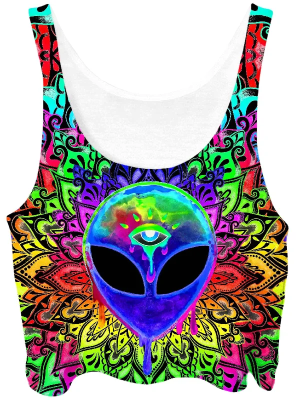 Psy Alien Purple Crop Top