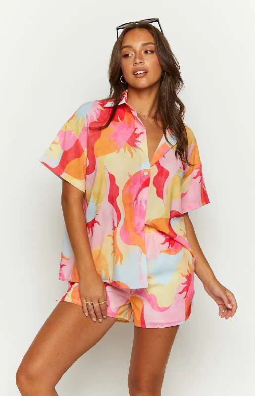 rays-pink-sun-print-short-sleeve-button-up-shirt