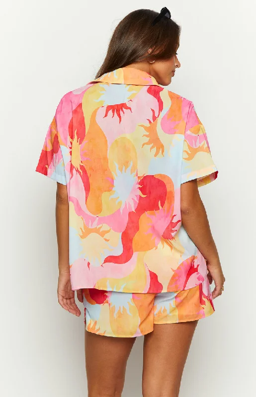 rays-pink-sun-print-short-sleeve-button-up-shirt