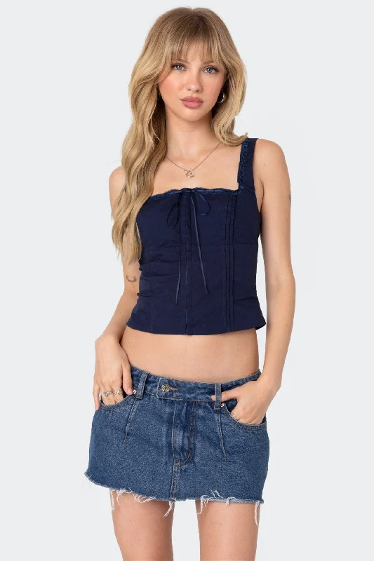 Square Neck Poplin Corset