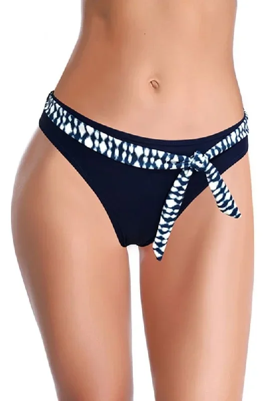 Cheeky Front Tie Knot Printing Bikini Bottoms