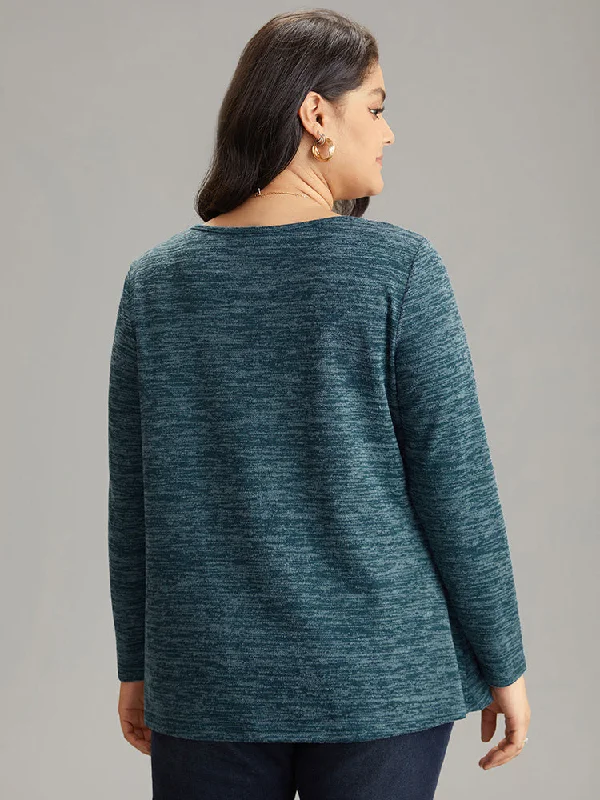 solid-heather-round-neck-twist-front-t-shirt