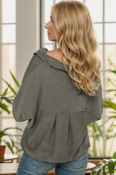 striped-batwing-sleeve-dropped-shoulder-jacket