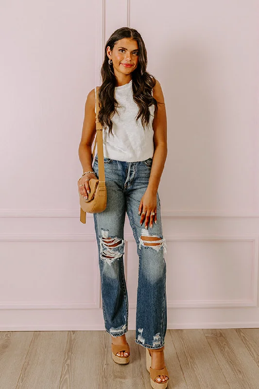 The Casey High Waist Distressed Straight Jean