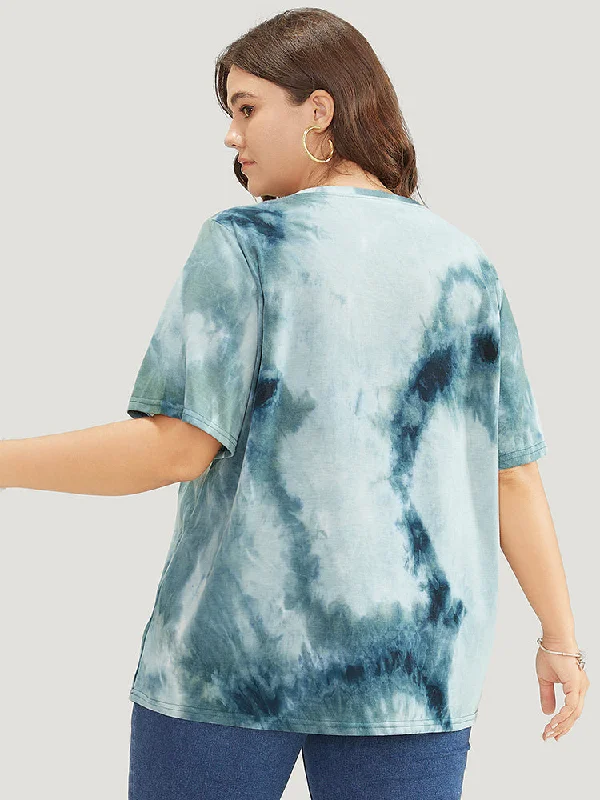 tie-dye-round-neck-letter-graphic-t-shirt