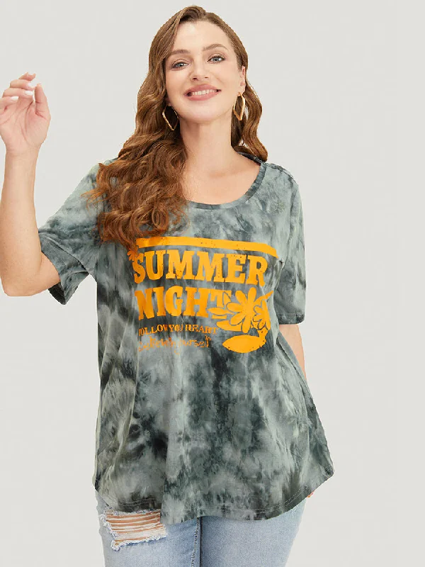 tie-dye-round-neck-letter-graphic-t-shirt