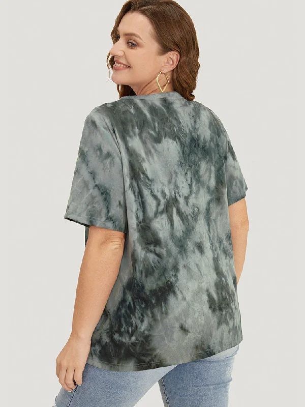 tie-dye-round-neck-letter-graphic-t-shirt