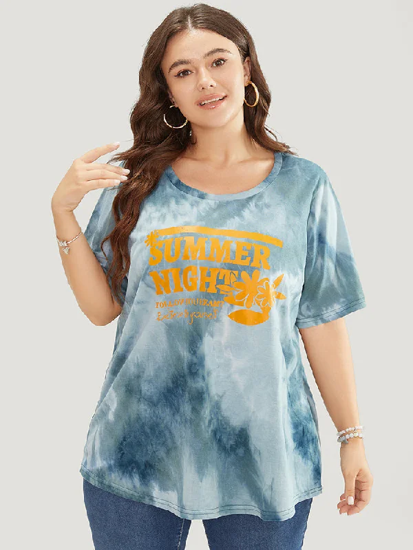 tie-dye-round-neck-letter-graphic-t-shirt