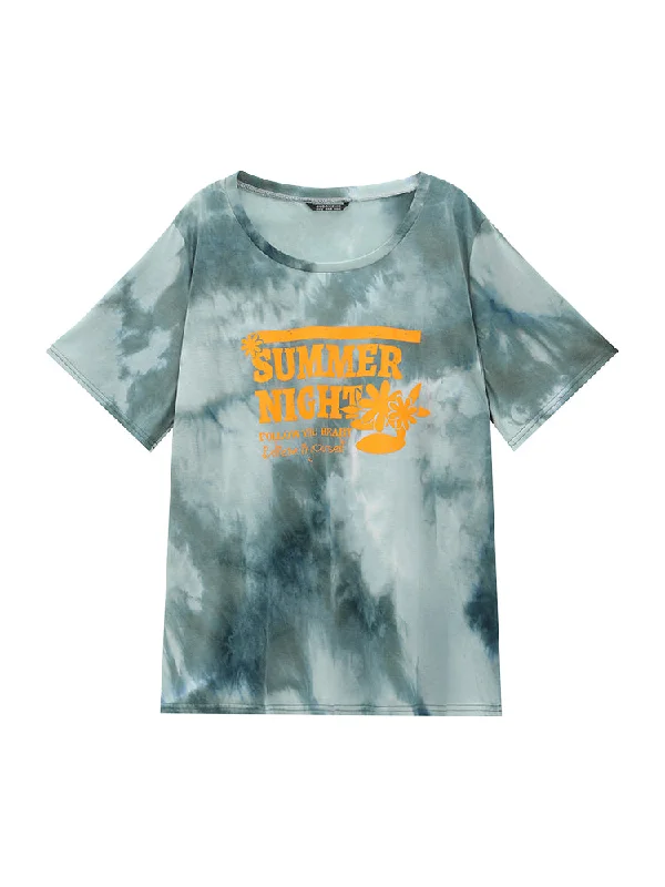 tie-dye-round-neck-letter-graphic-t-shirt