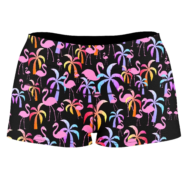 Tropical Palm Trees High-Waisted Women's Shorts