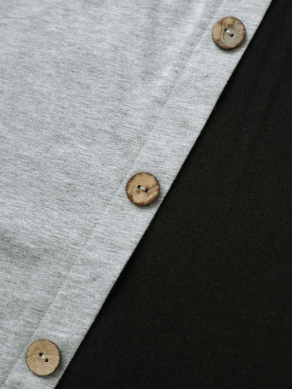 two-tone-button-detail-asymmetrical-neck-t-shirt