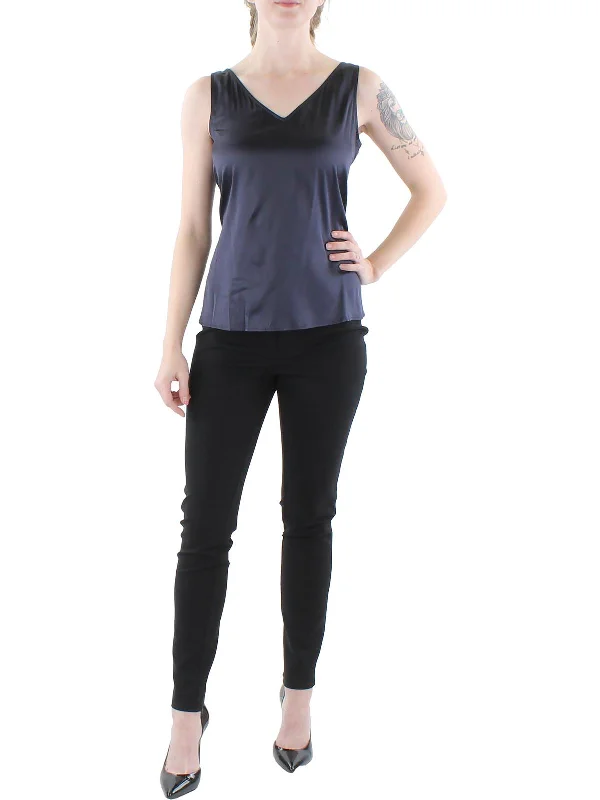 Womens Silk V-Neck Tank Top