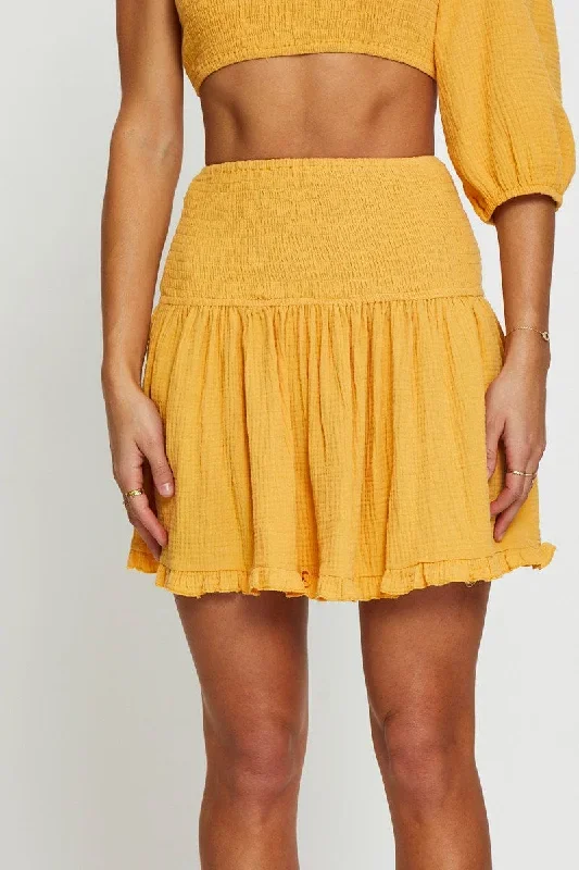 yellow-shirred-skater-skirt-ss9791x-f3-1